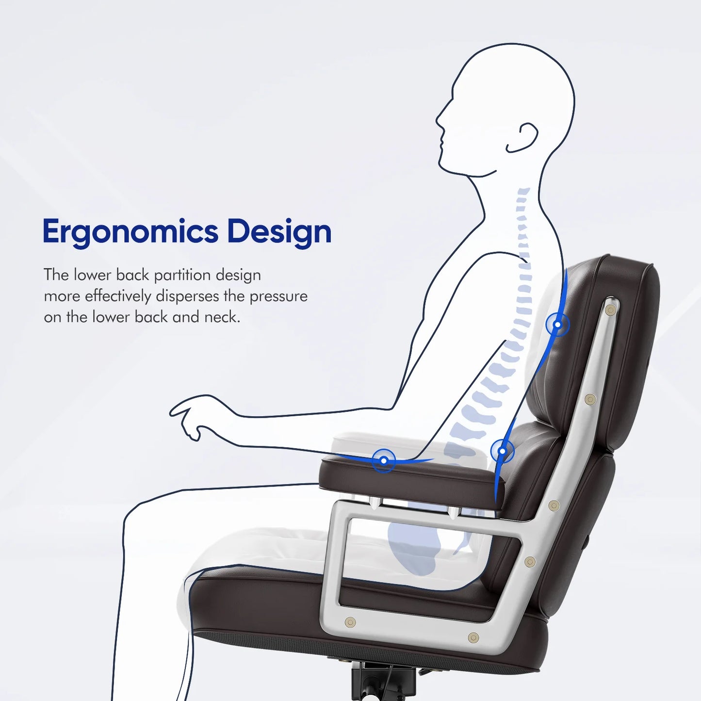 Leather Ergonomic Swivel Office Chair