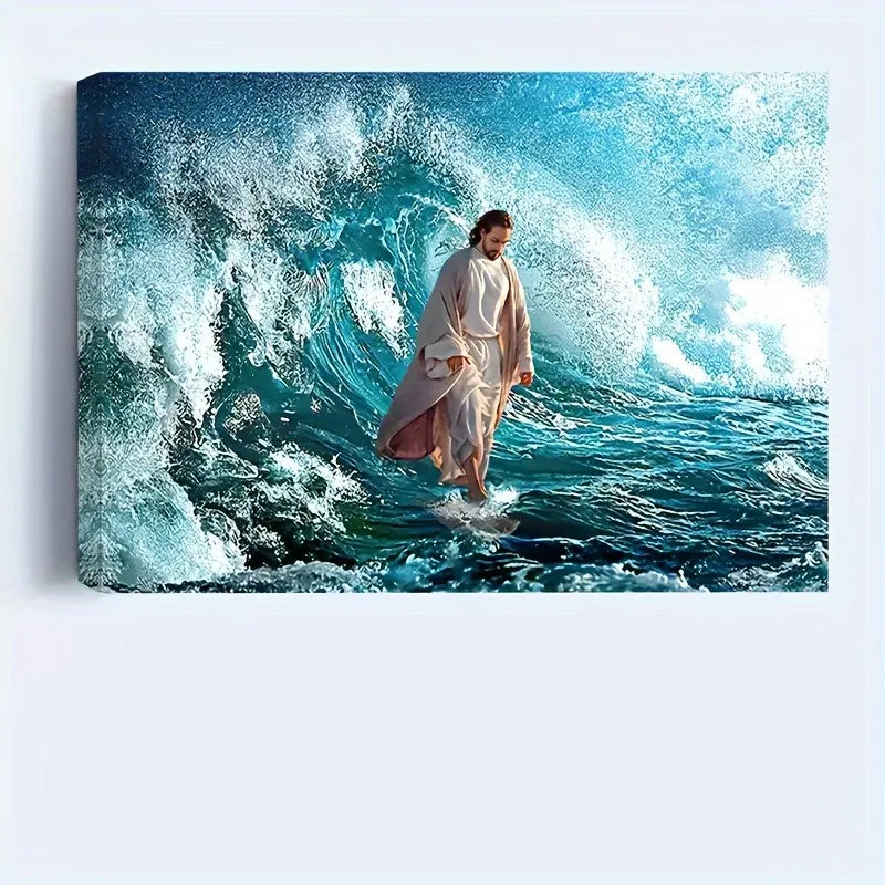 Jesus Walking On The Water; Canvas Painting