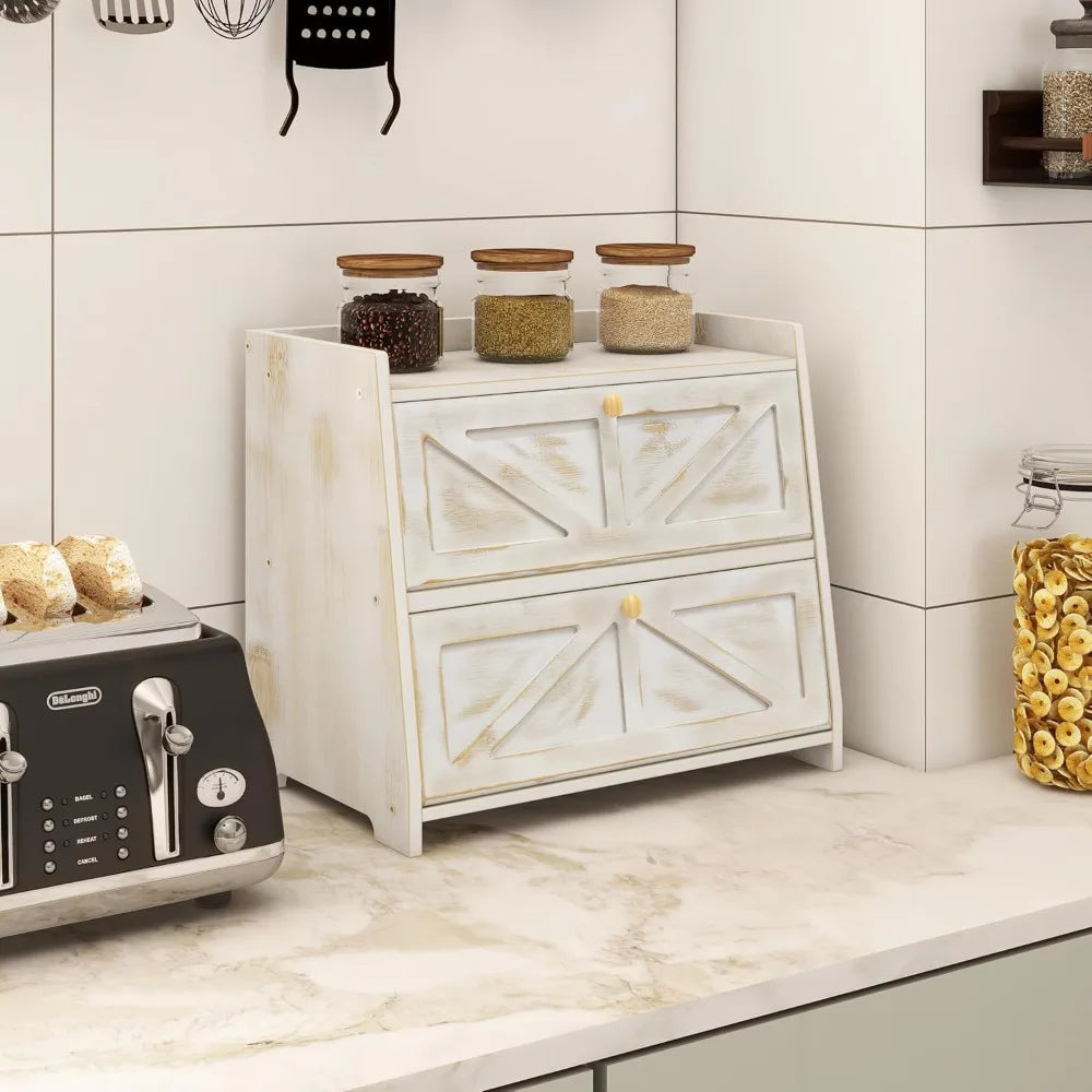 Large Vintage Bamboo Bread Storage Bin