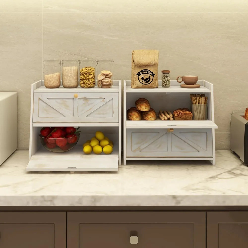 Large Vintage Bamboo Bread Storage Bin