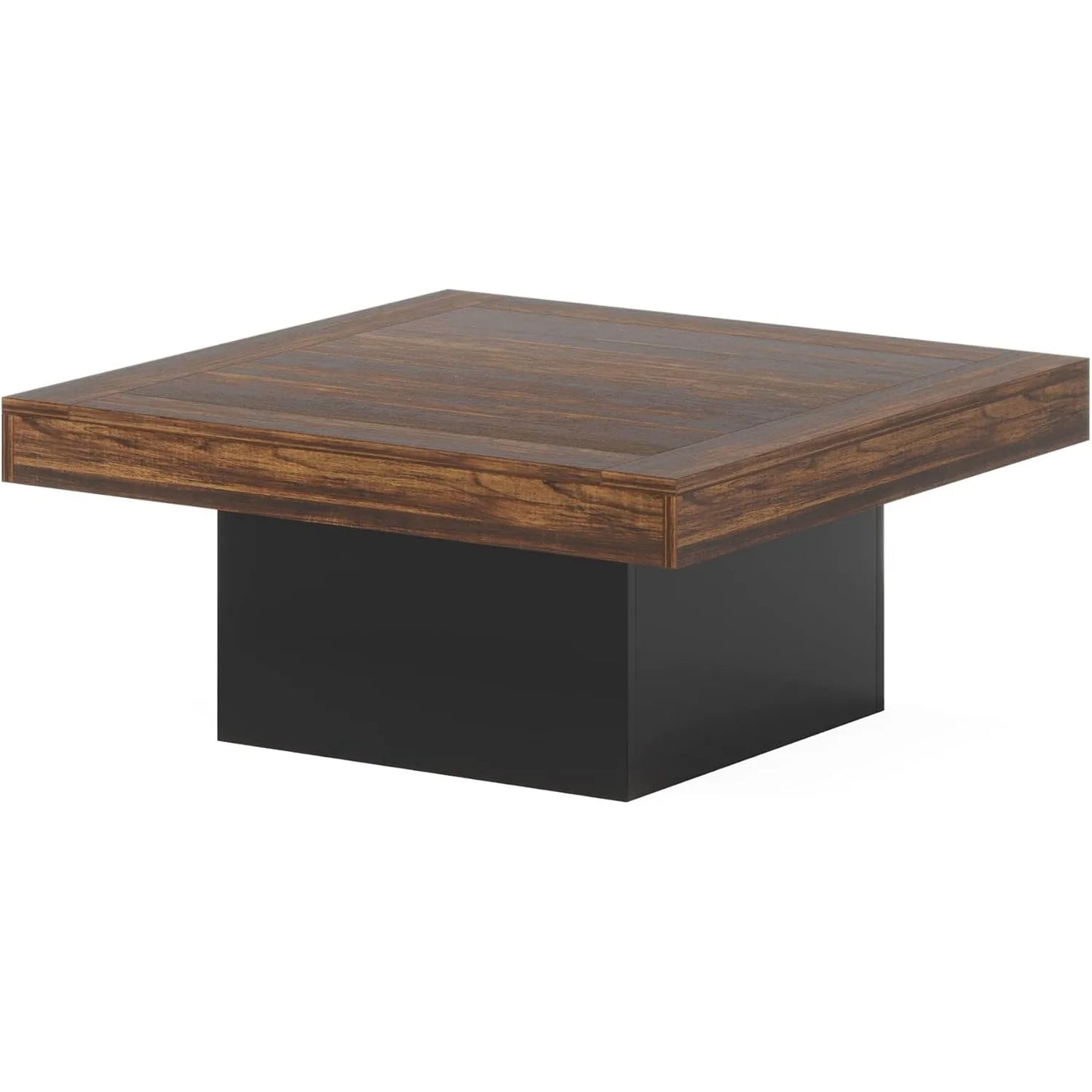 LED Engineered Farmhouse Square Wood Coffee Table
