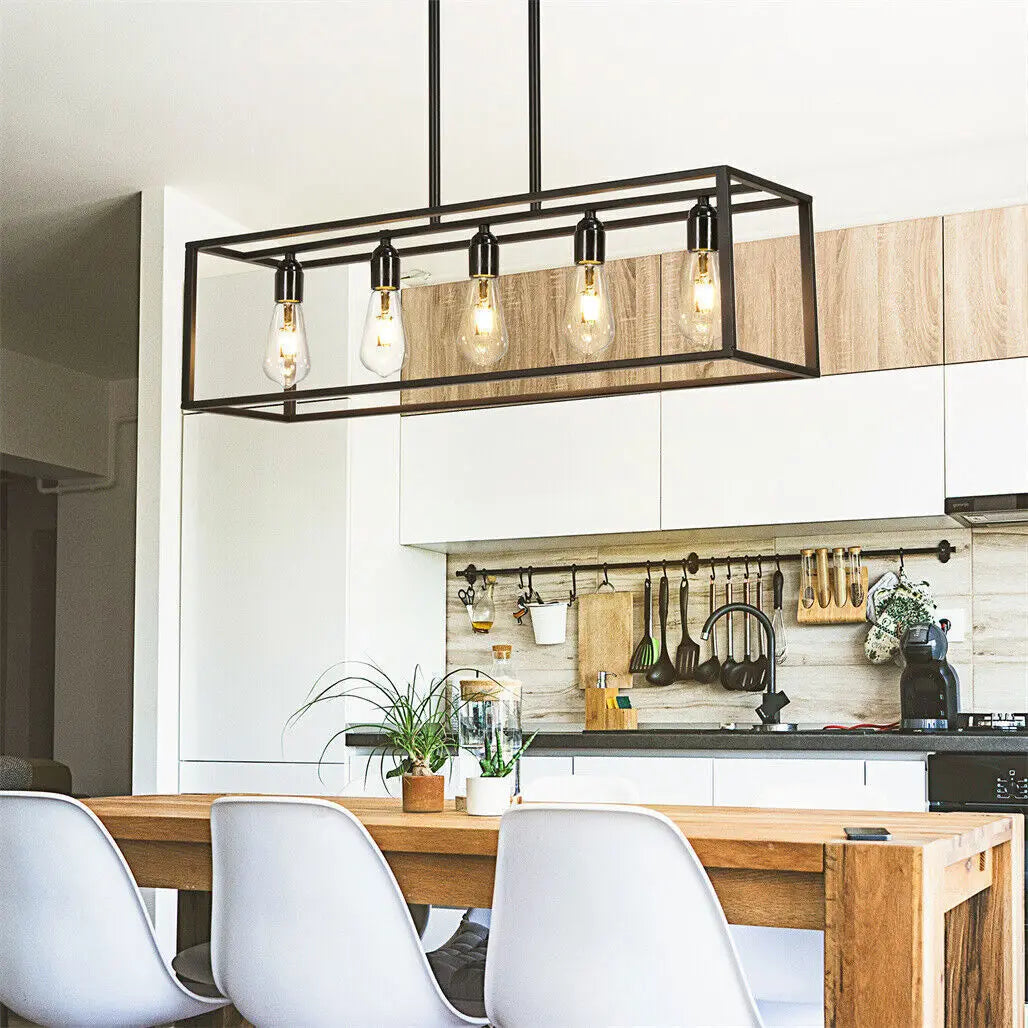 Farmhouse Chandelier With Pendant Lights