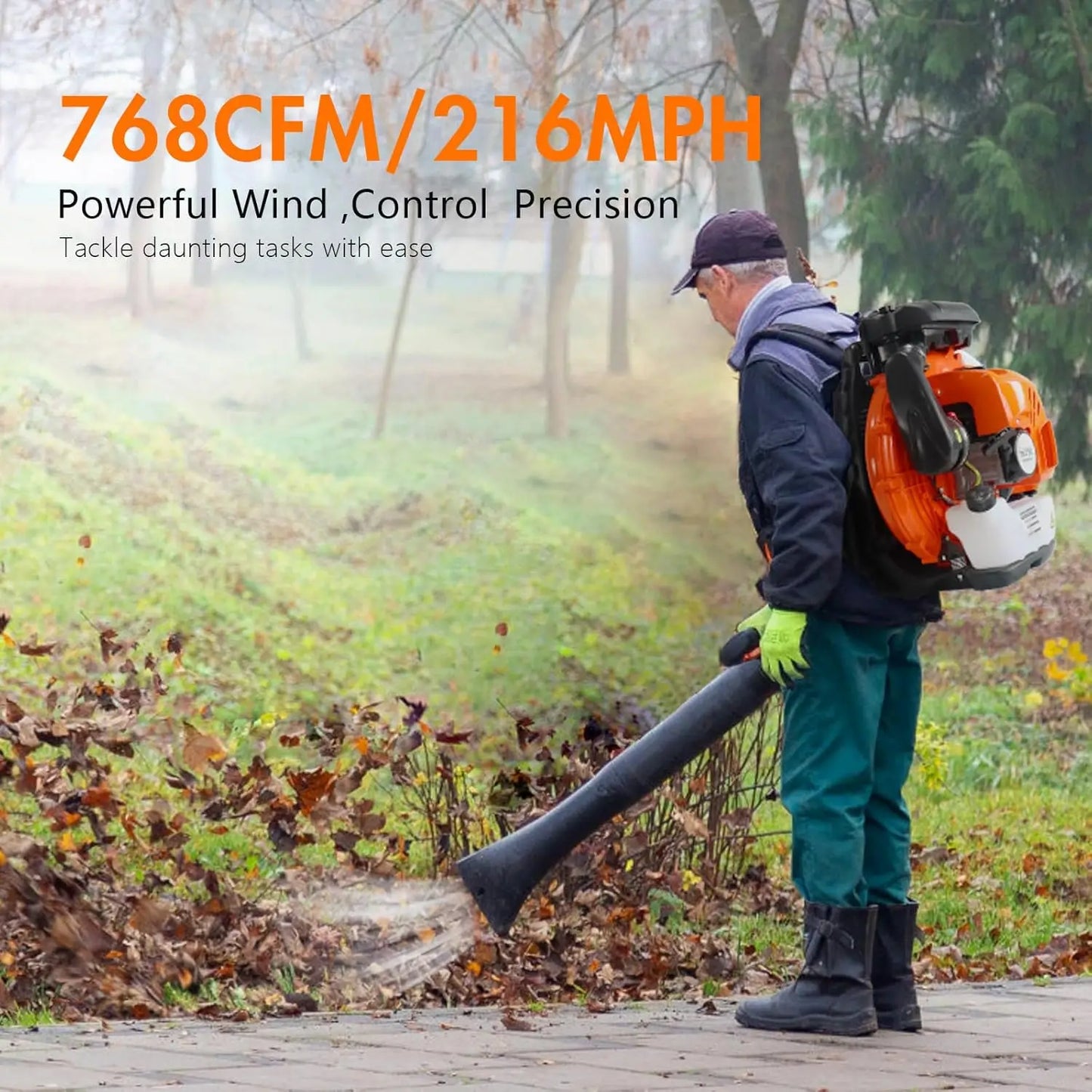 75.6cc Gas Leaf Blower Backpack Leaf Blower