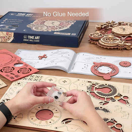3D Wooden Clock Puzzle Set
