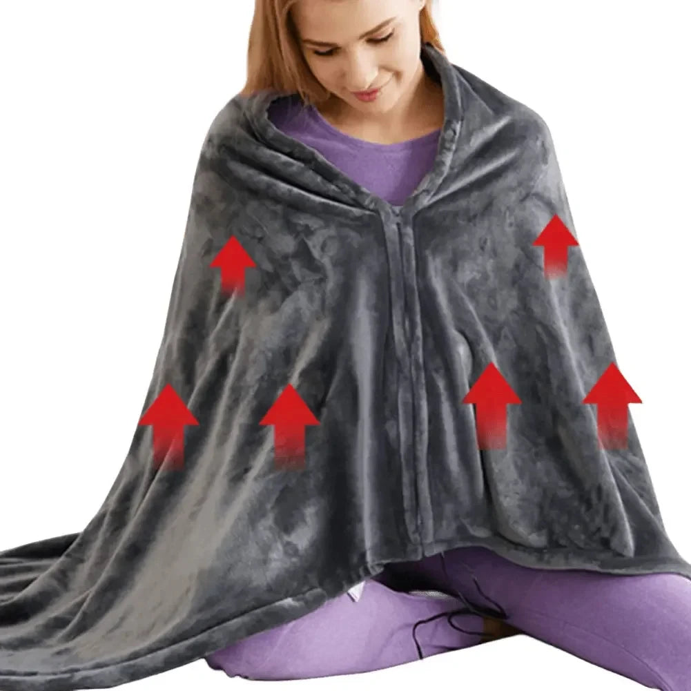 USB Electric Wearable Heating Lap Blanket for Household and Office