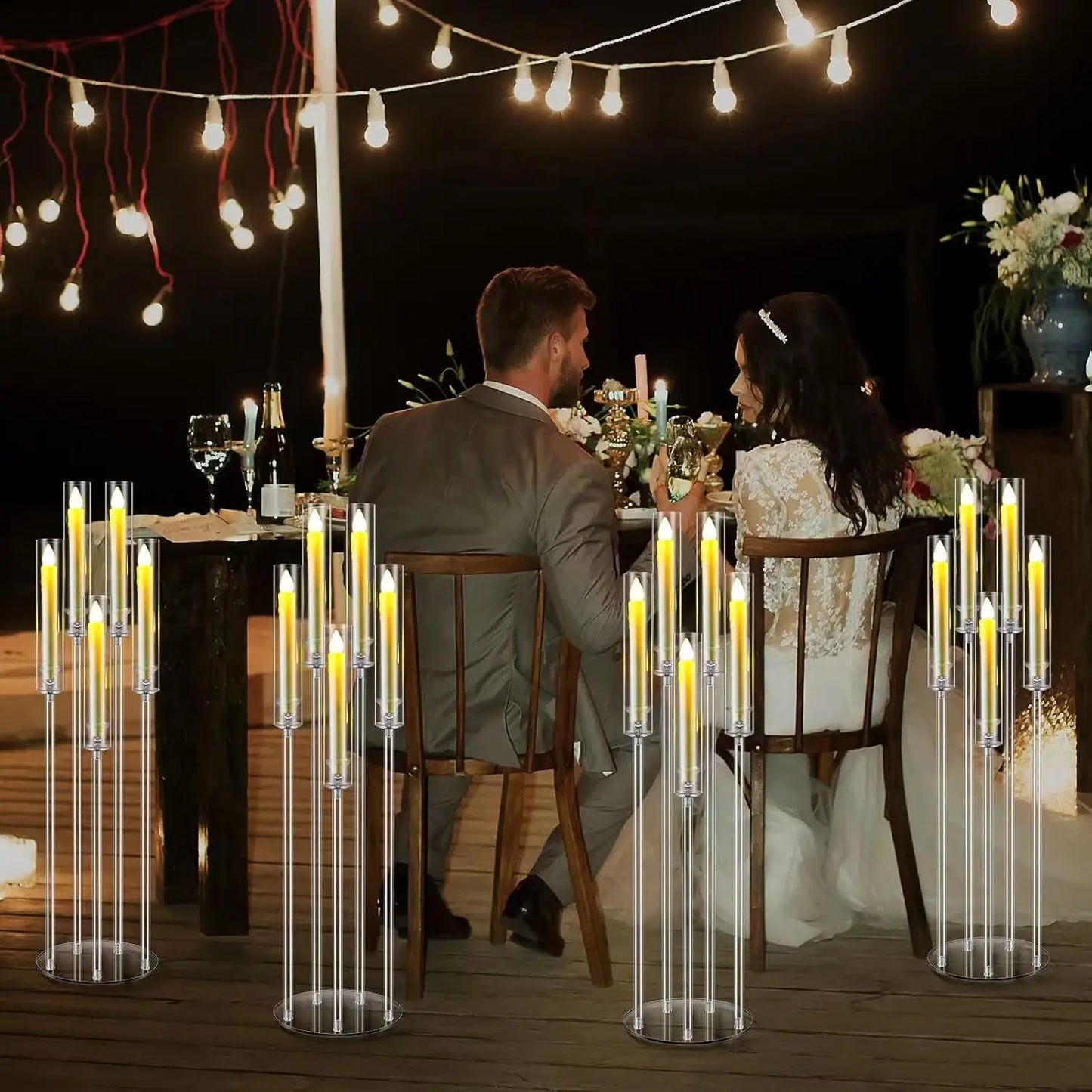 Set Of LED Acrylic Candelabra Centerpieces (4 In All)