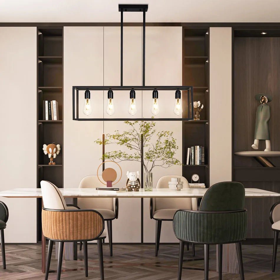 Farmhouse Chandelier With Pendant Lights