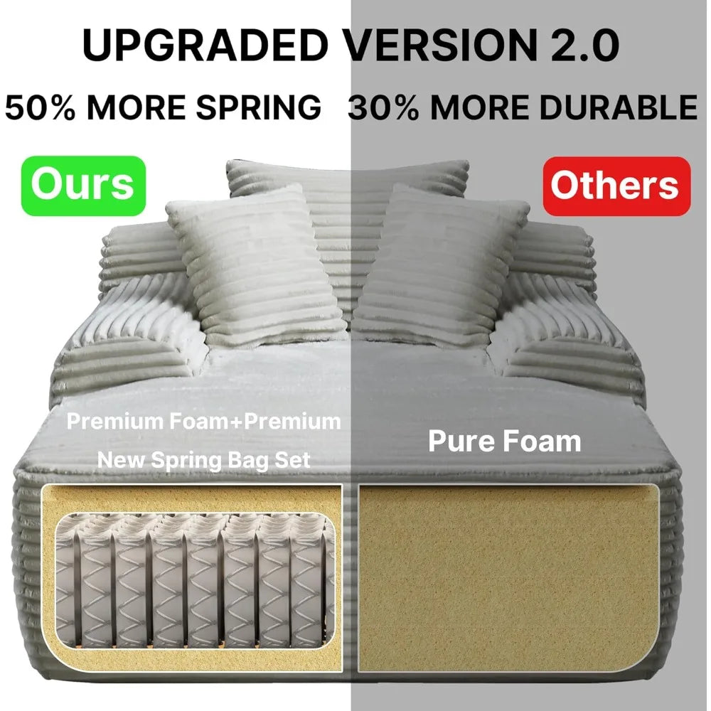 Oversized Chaise Corduroy Lounge Reading Chair