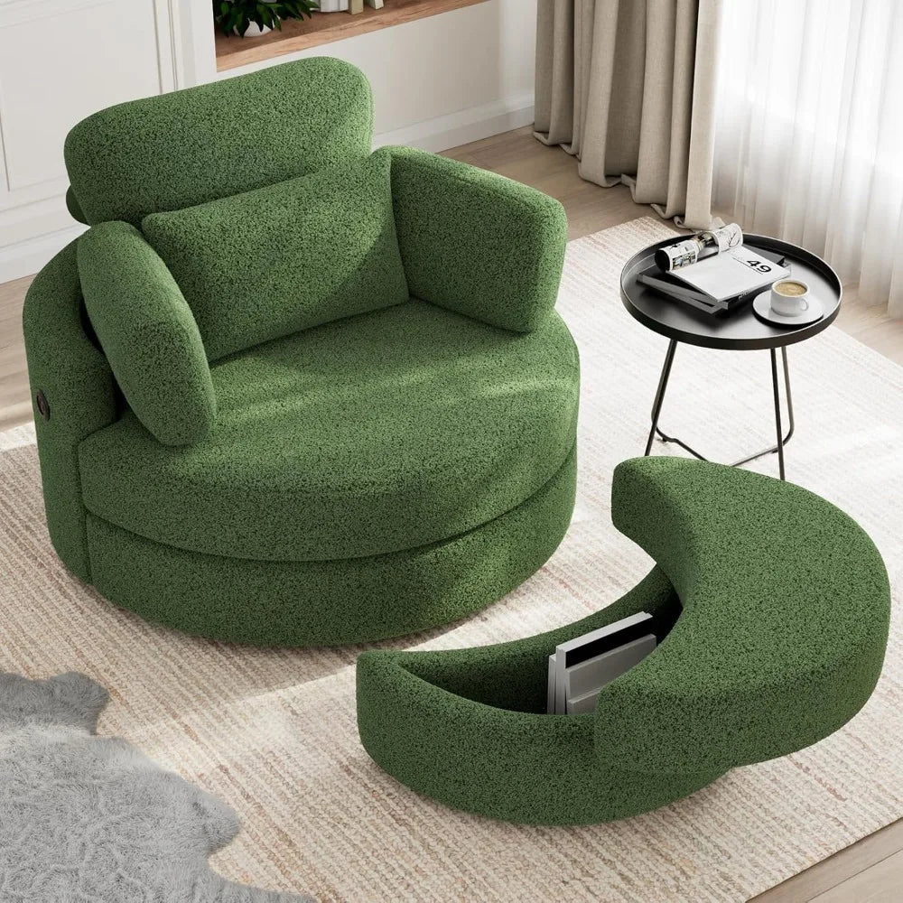 Rotating Lounge Chair With Pillows