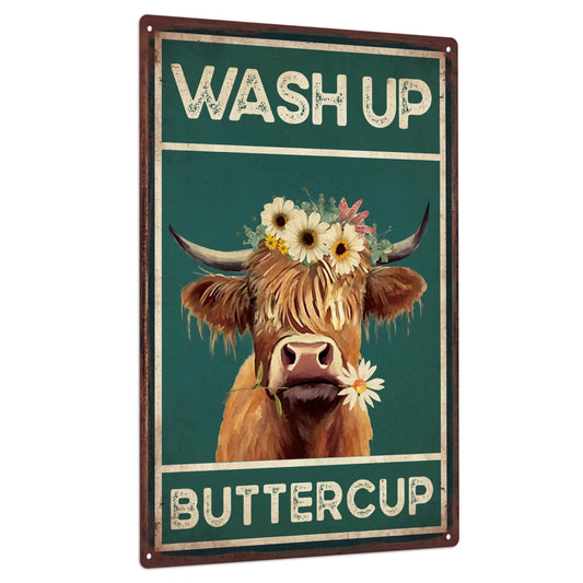 Vintage Farm-Themed Wall Plaque ( Tin Sign )