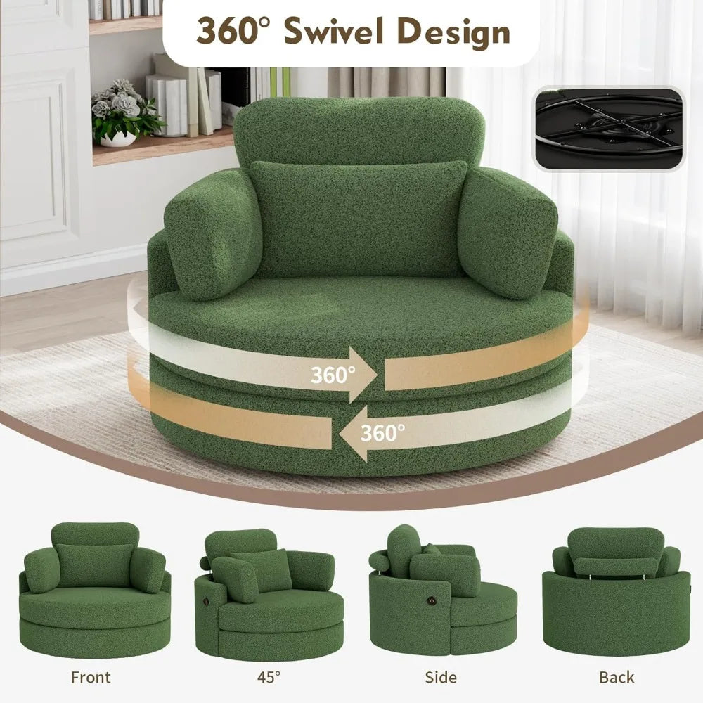 Rotating Lounge Chair With Pillows