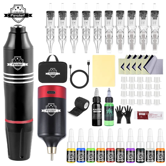 1300m Professional LED Cordless Tattoo Machine (55 piece)