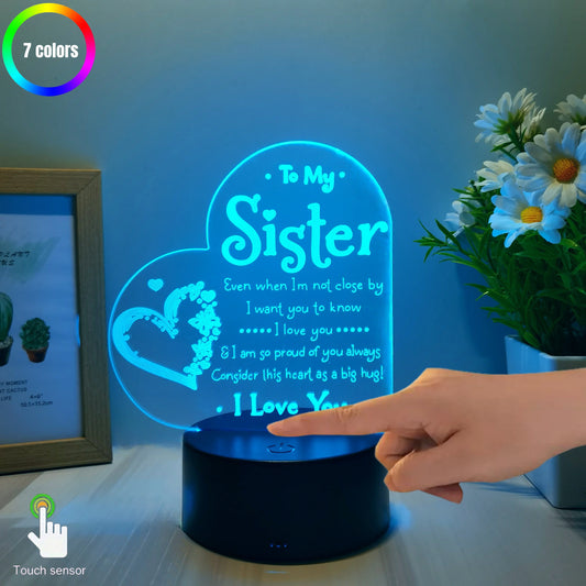 Festive  3D Sister Nightlight With USB Port