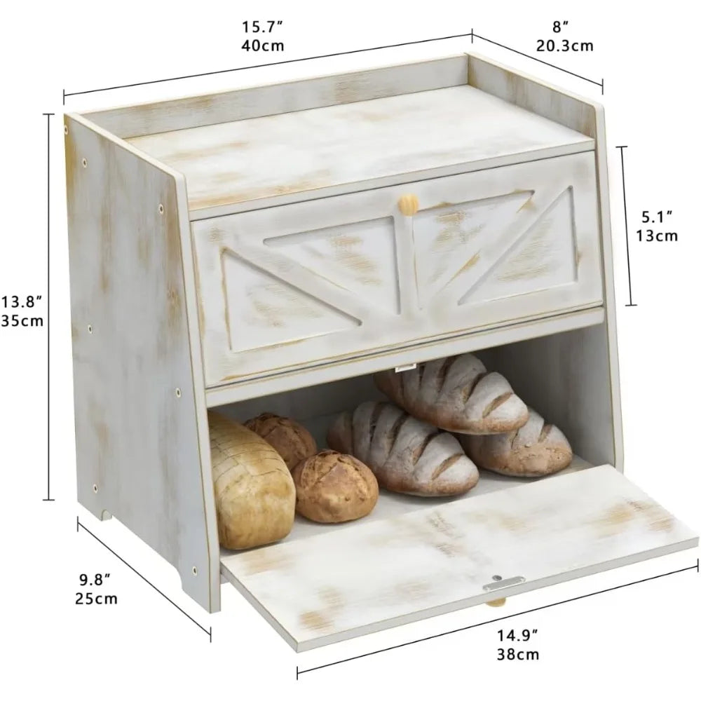 Large Vintage Bamboo Bread Storage Bin