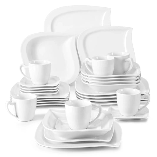 White Porcelain Tableware Service (30/60 Piece)