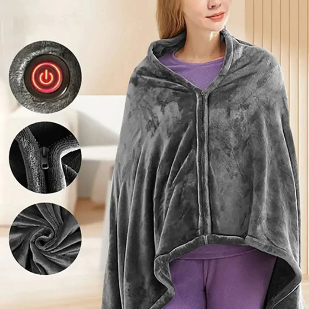 USB Electric Wearable Heating Lap Blanket for Household and Office