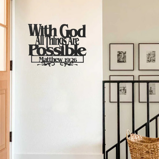 "With God All Things Are Possible " Wall Art