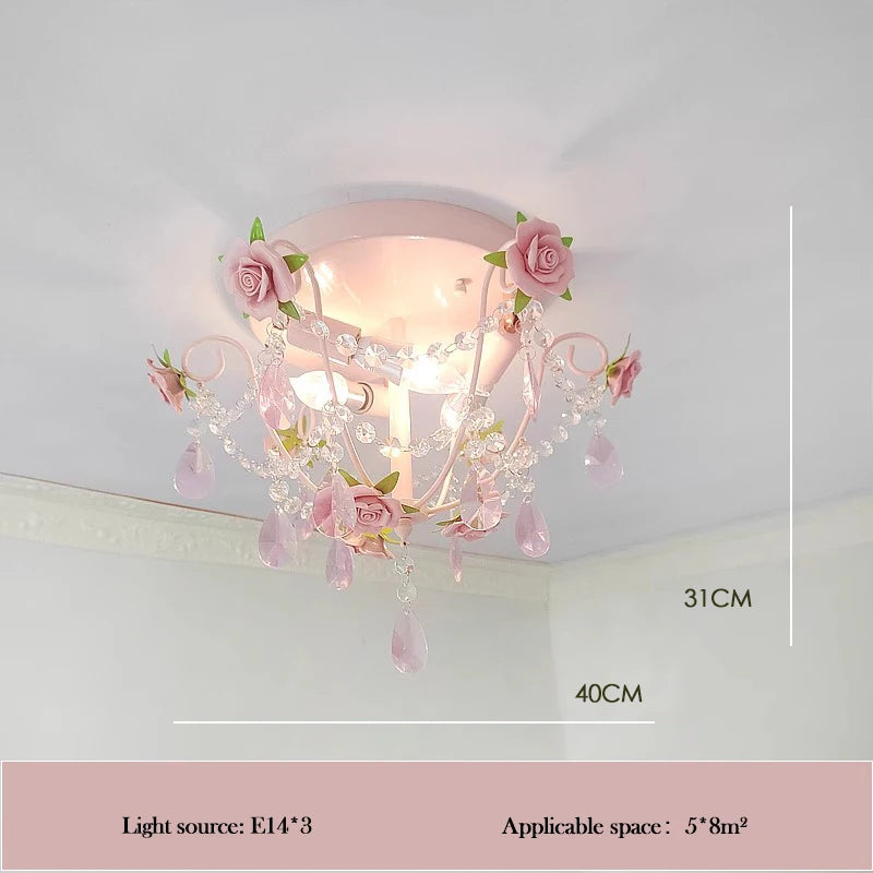 Pink Rose Bouquet Ceiling Room Decor