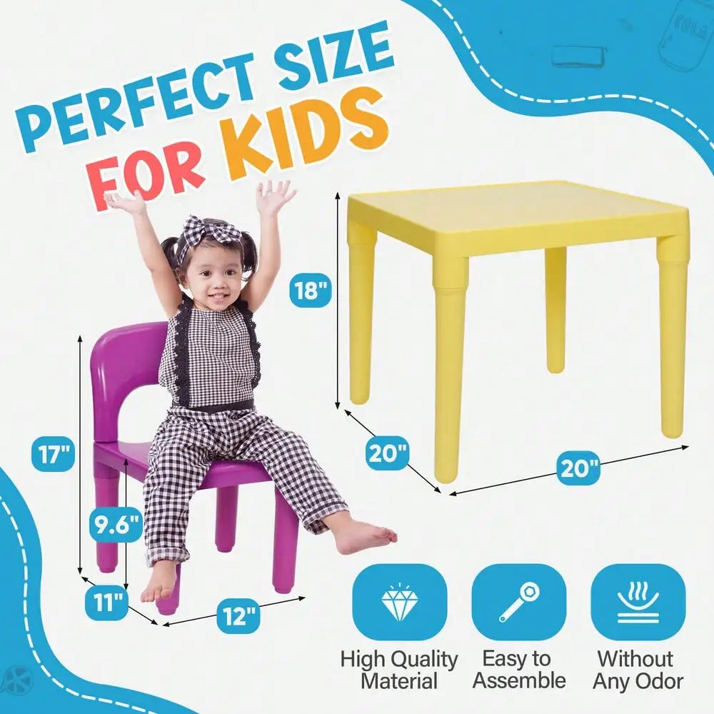 Multicolor Kids Table & Chair Play Set