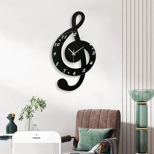 Musical Note Glass Wall Clock
