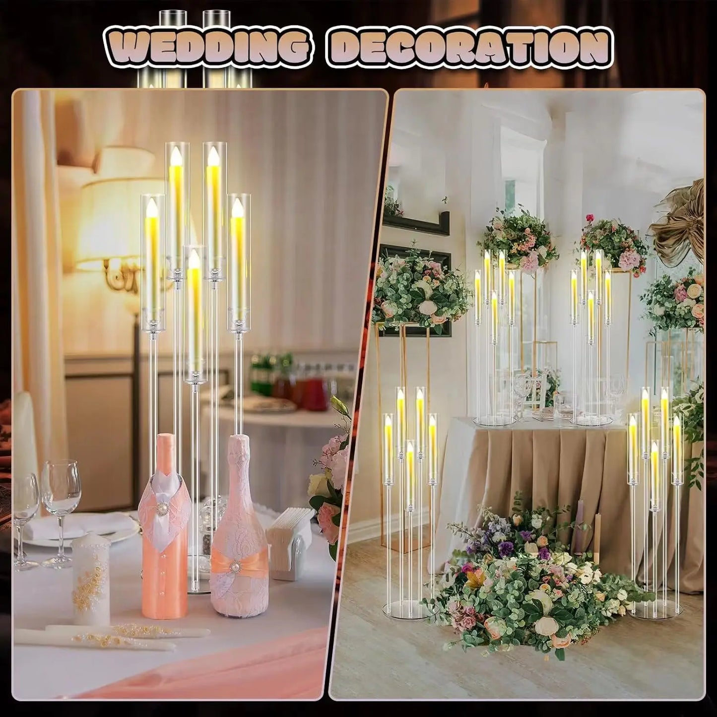 Set Of LED Acrylic Candelabra Centerpieces (4 In All)