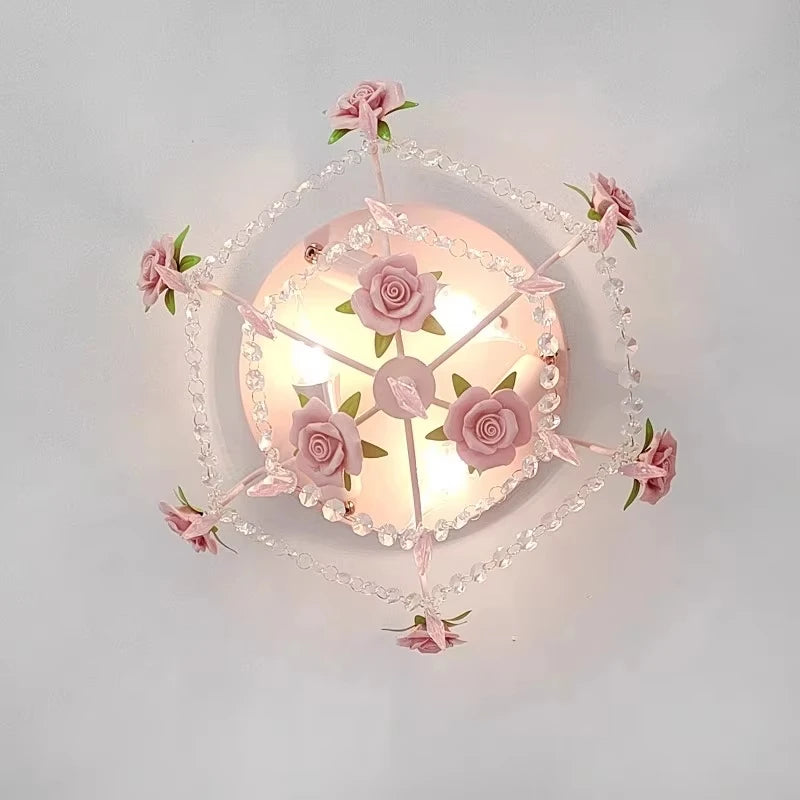 Pink Rose Bouquet Ceiling Room Decor