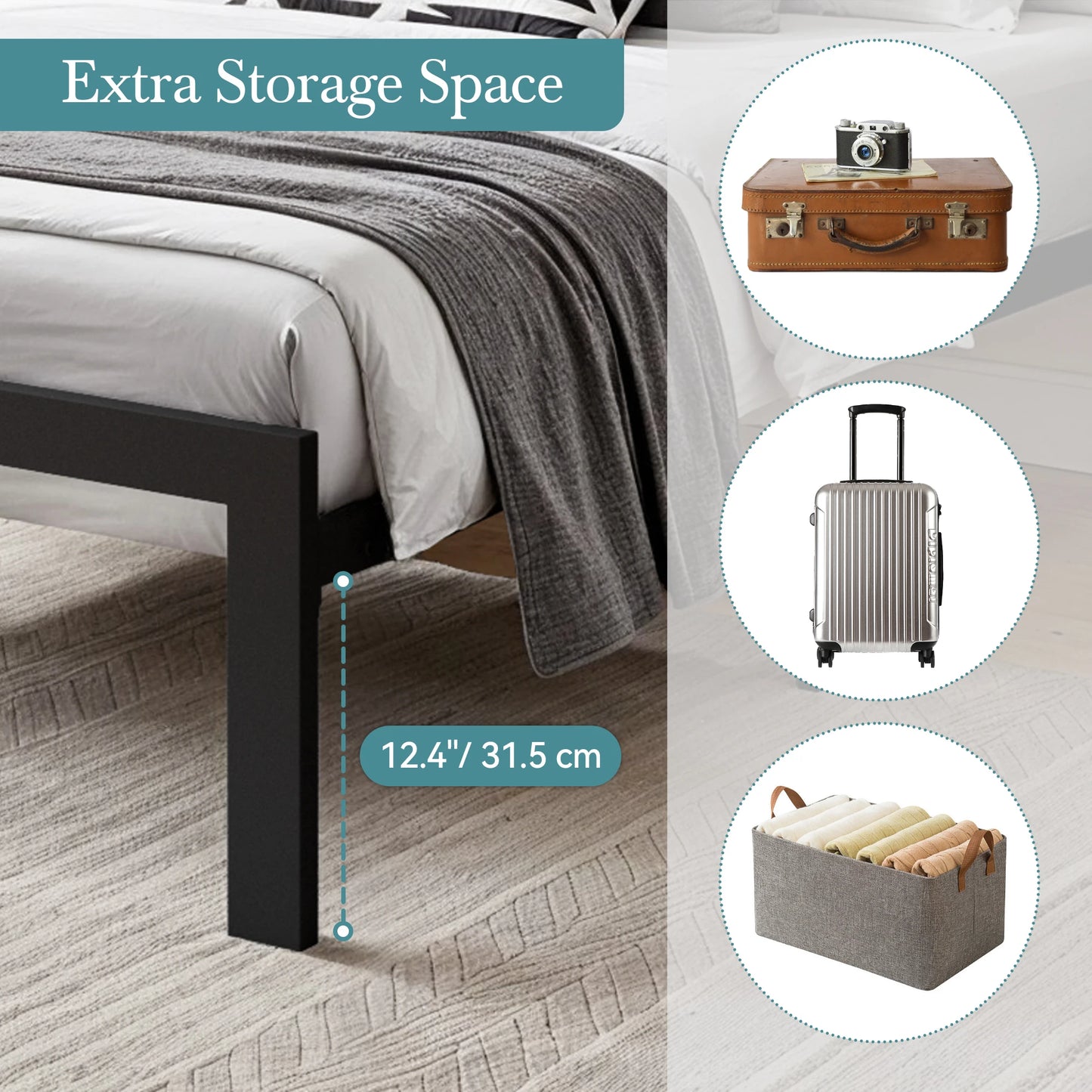 Modern Platform Bed With Upholstered Headboard