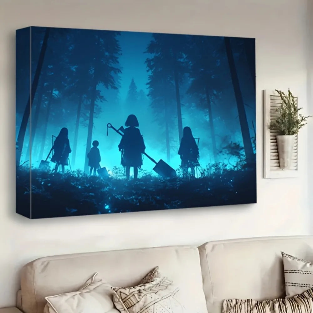 Blue Jesus Lamb Canvas Wall Art