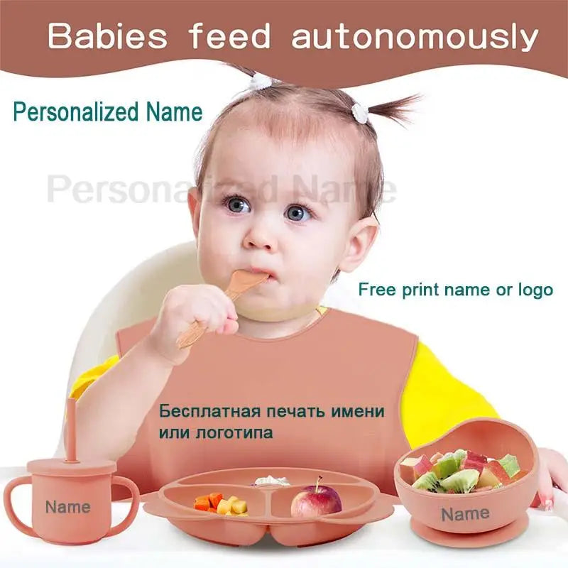 Personalized Name Tableware For Kids & Baby Feeding Set